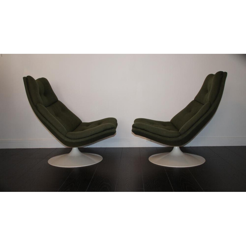 Pair of Artifort "F584" armchairs in plastic, Geoffrey HARCOURT - 1960s