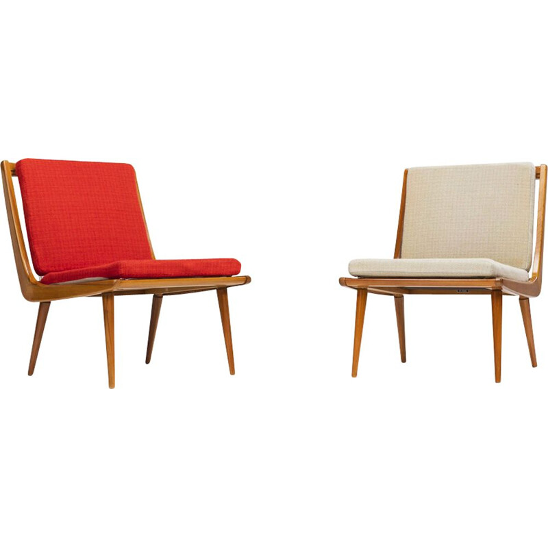 Pair of Boomerang armchair by WK MÖBEL by Hans Mitzlaff, 1960s