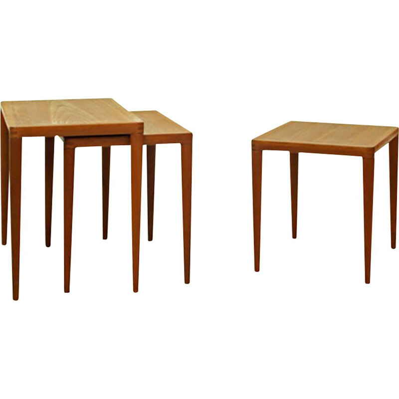 Set Of 3 vintage Teak Nesting Tables by Henry W. Klein for Bramin Møbler 1960s