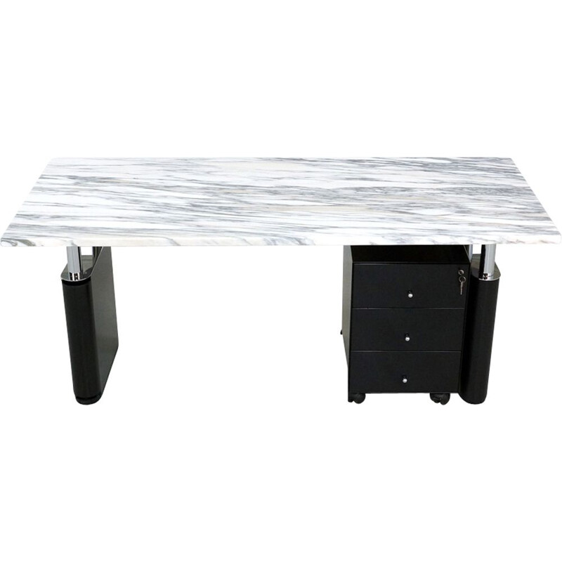 Vintage desk by Kum from Gae Aulenti for Tecno with a marble top
