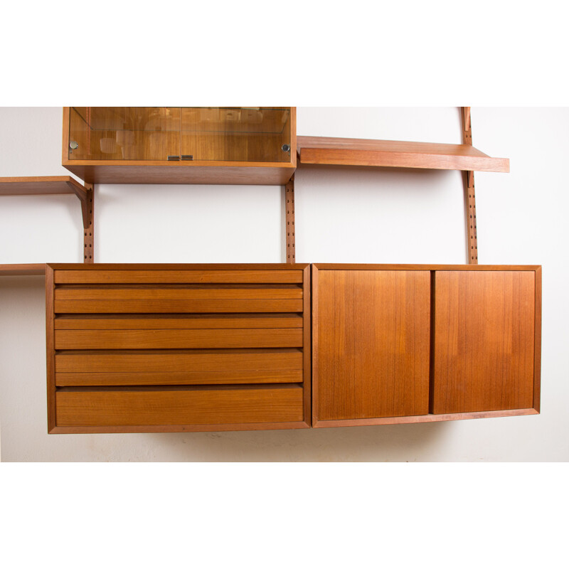 Large vintage modular teak shelf by Poul Cadovius Danish 1960