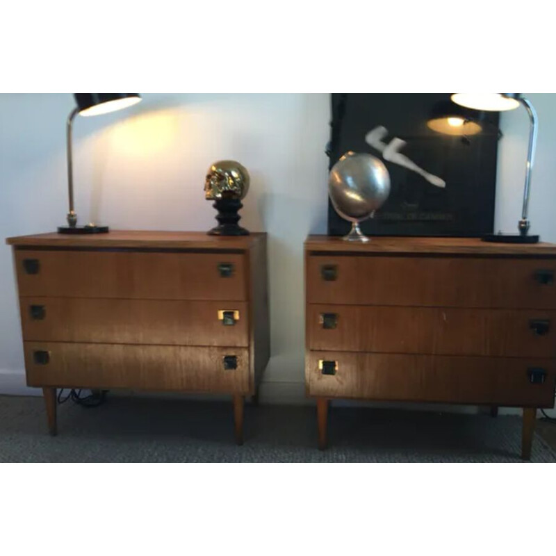 Vintage oakwood chest of drawers, 1950