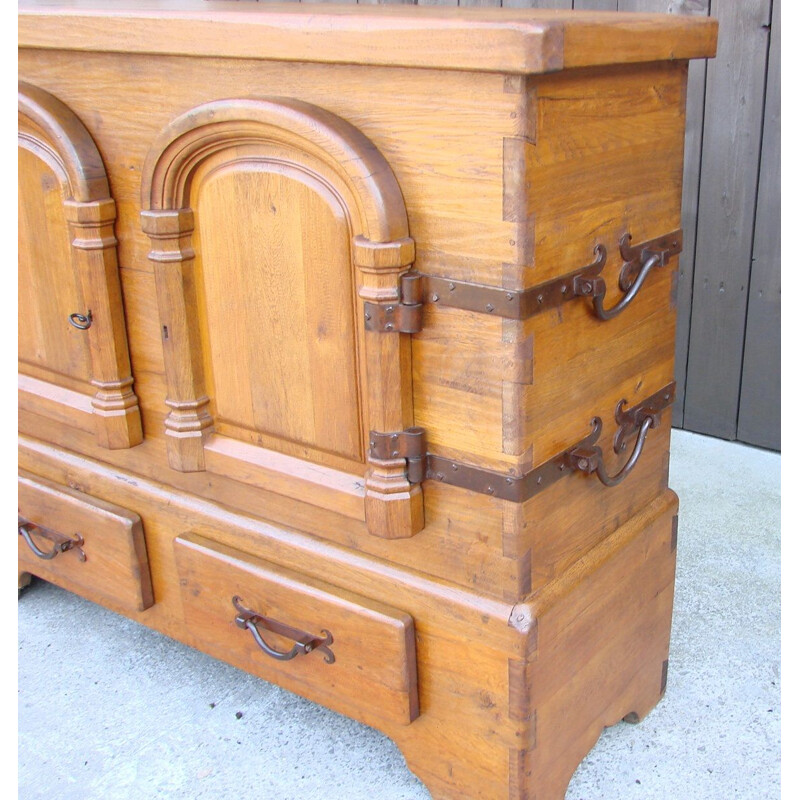 Vintage oakwood highboard, 1950