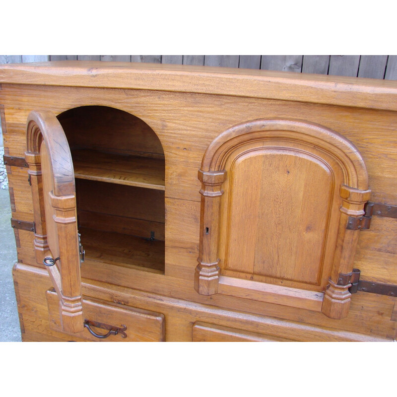 Vintage oakwood highboard, 1950