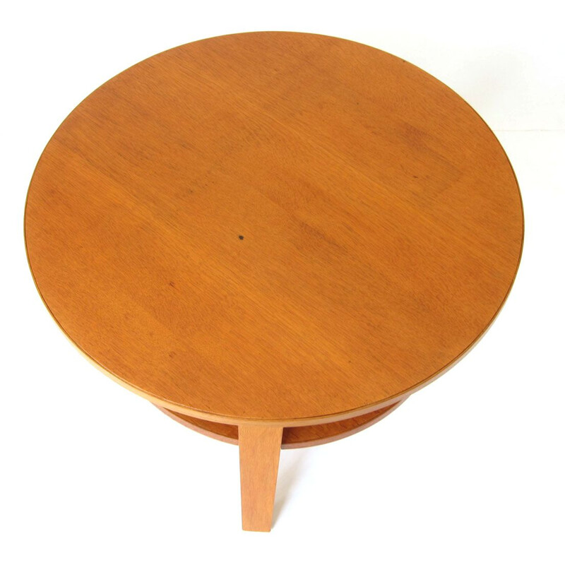 Table basse vintage en contreplaqué de chêne par Cees Braakman pour Pastoe