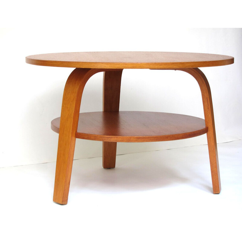 Table basse vintage en contreplaqué de chêne par Cees Braakman pour Pastoe