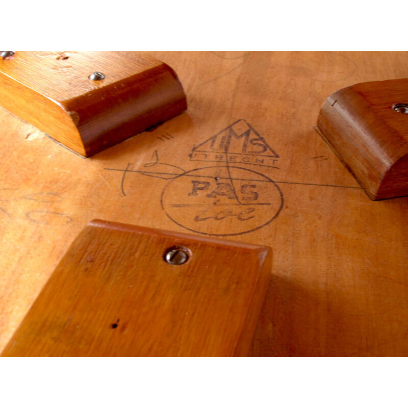 Mesa de centro vintage de madera contrachapada de roble de Cees Braakman para Pastoe