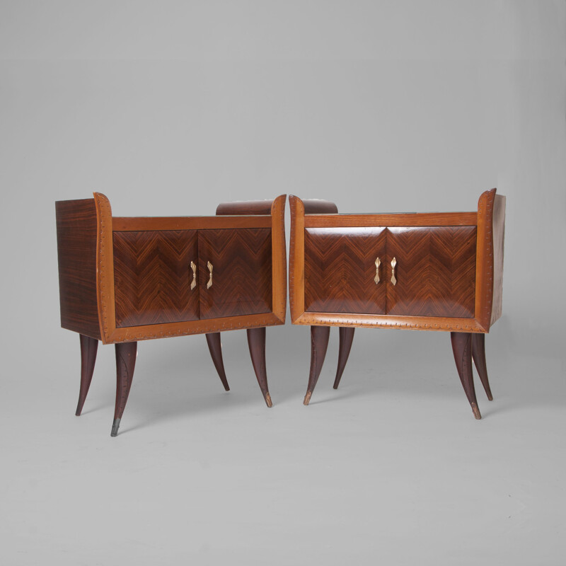 Pair of bedside tables vintage Italian 1940s