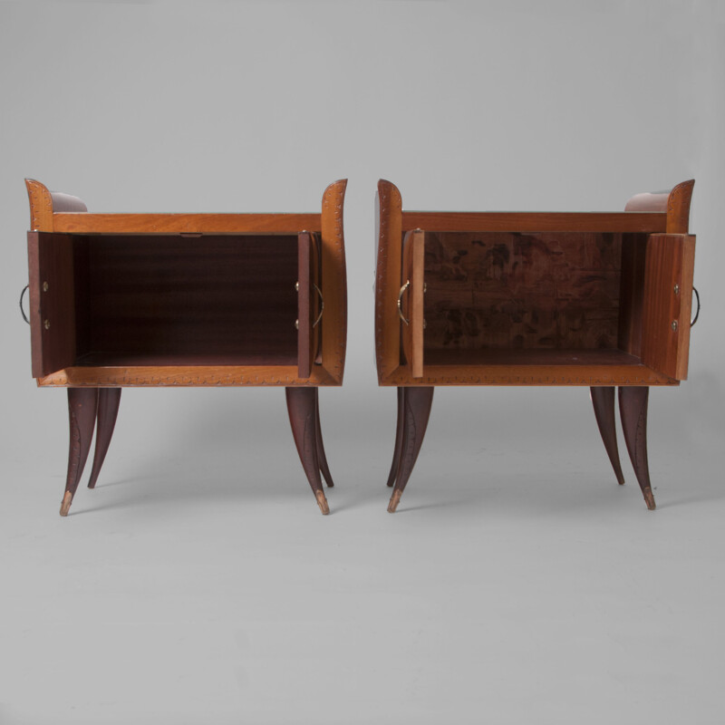 Pair of bedside tables vintage Italian 1940s