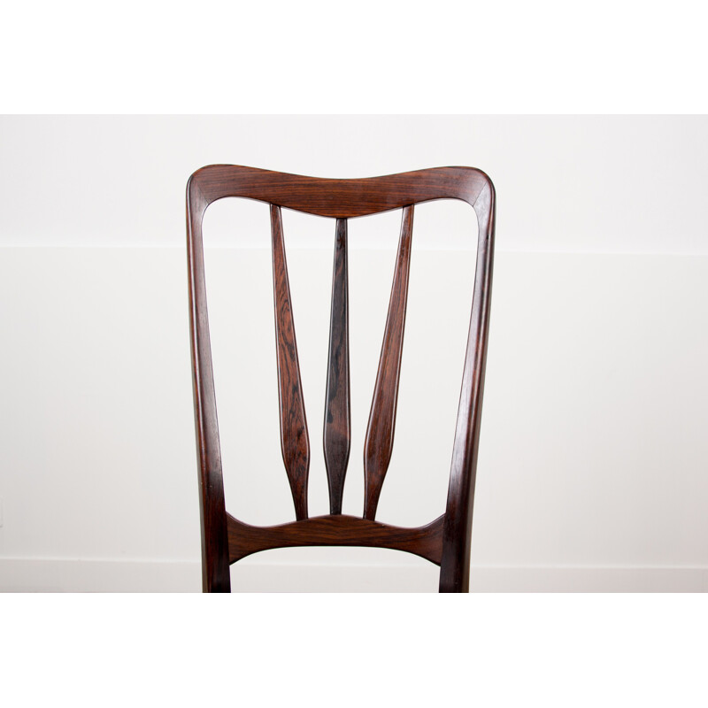 Series of 4 vintage chairs in Rio rosewood, Ingrid model by Niels Koefoed Danes 1960