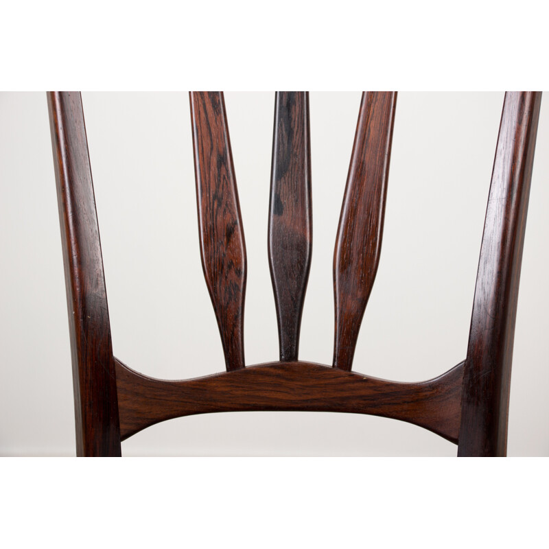 Series of 4 vintage chairs in Rio rosewood, Ingrid model by Niels Koefoed Danes 1960