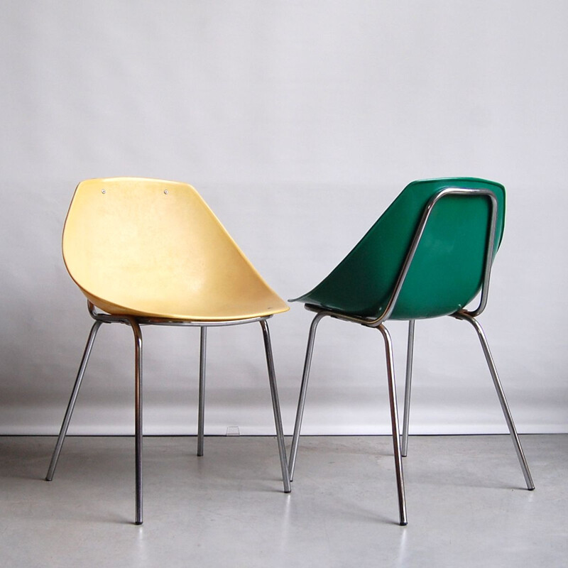 Pair of shell vintage chairs by Pierre Guariche for Meurop