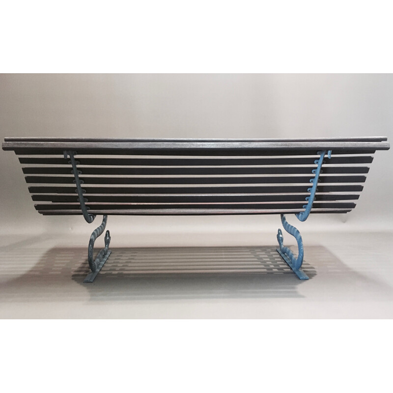 Vintage Outdoor bench wood and metal