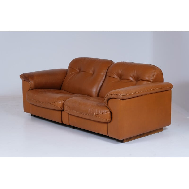 Vintage 2 seater sofa De Sede DS101 leather adjustable