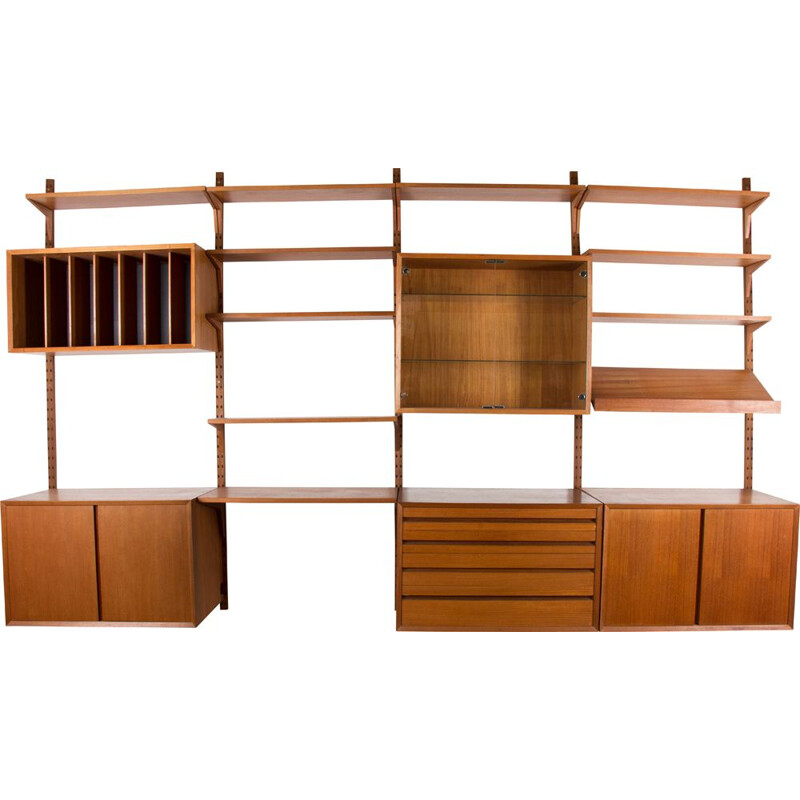 Large vintage modular teak shelf by Poul Cadovius Danish 1960