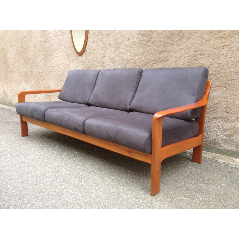 Scandinavian lounge set in teak and anthracite fabric - 1960s