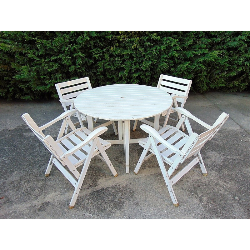 Garden set 1 table and 4 chair by Reguitti mid century