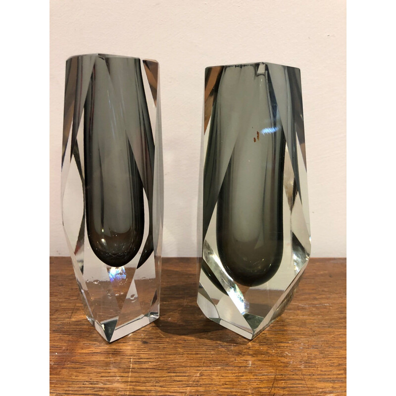 Two vintage vases by Alessandro mandruzzato, 1970