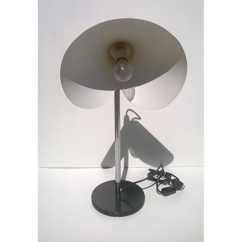 Lampe vintage en métal laqué noir, italie 1970