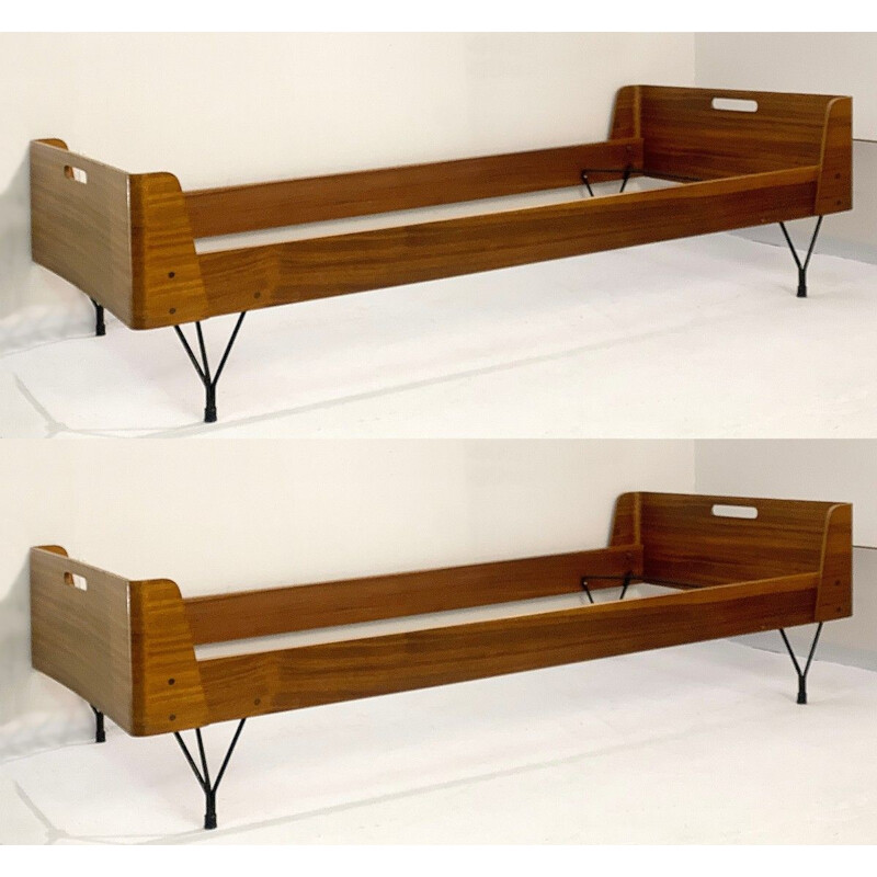 Pair of vintage beds by Rima by Gastone Rinaldi 1950