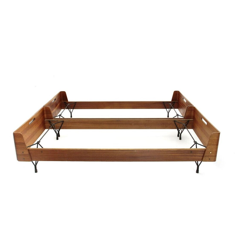 Pair of vintage beds by Rima by Gastone Rinaldi 1950