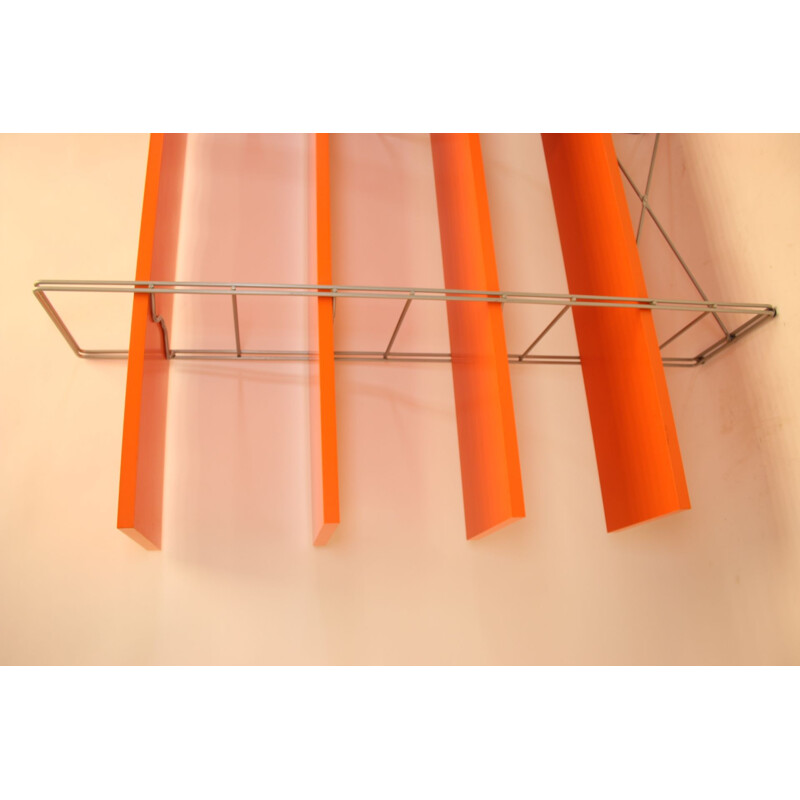 Vintage Orange bookshelf, wall unit, room divider 1960s