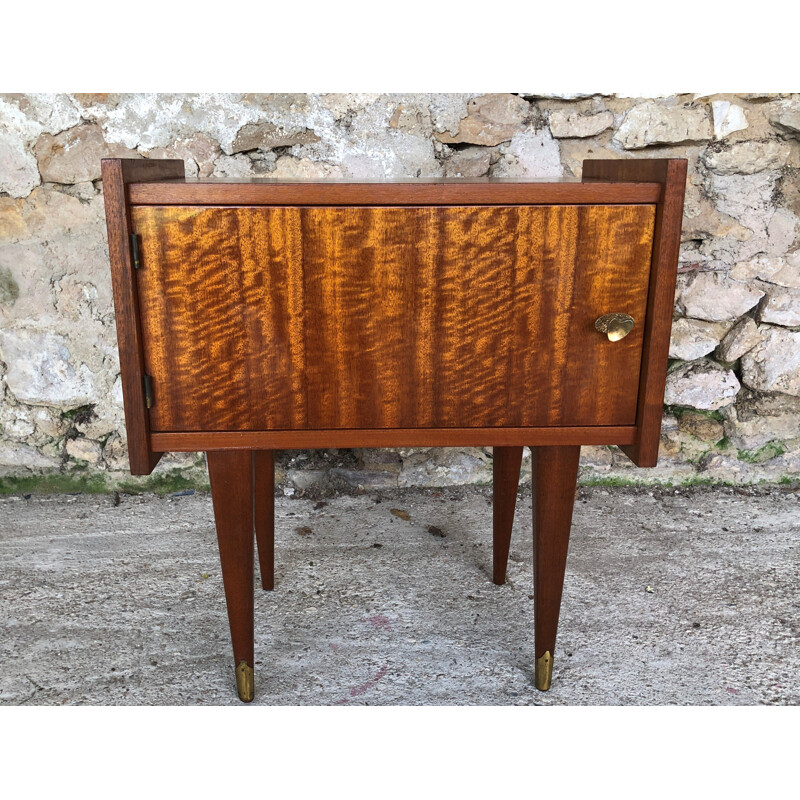 Vintage bedside table, compass feet,1970