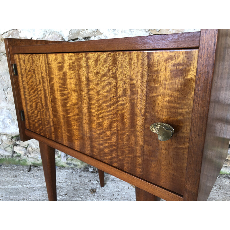 Vintage bedside table, compass feet,1970