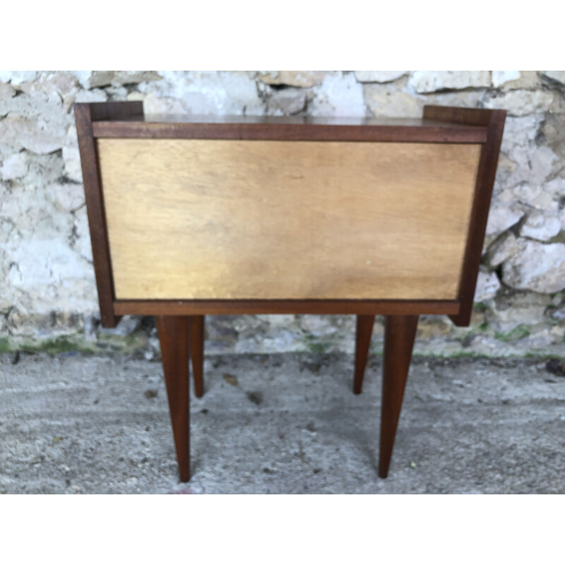 Vintage bedside table, compass feet,1970