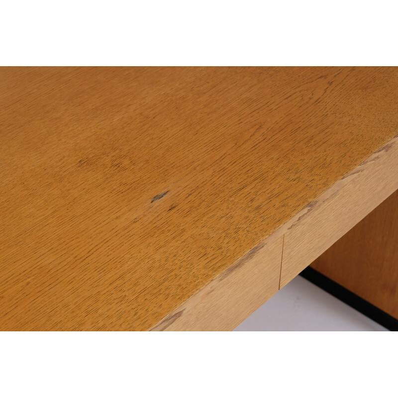 Vintage oak modular desk by Dieter Waeckerlin 1960