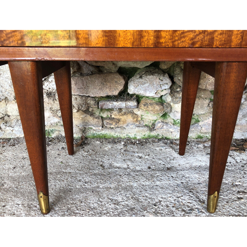 Vintage bedside table, compass feet,1970