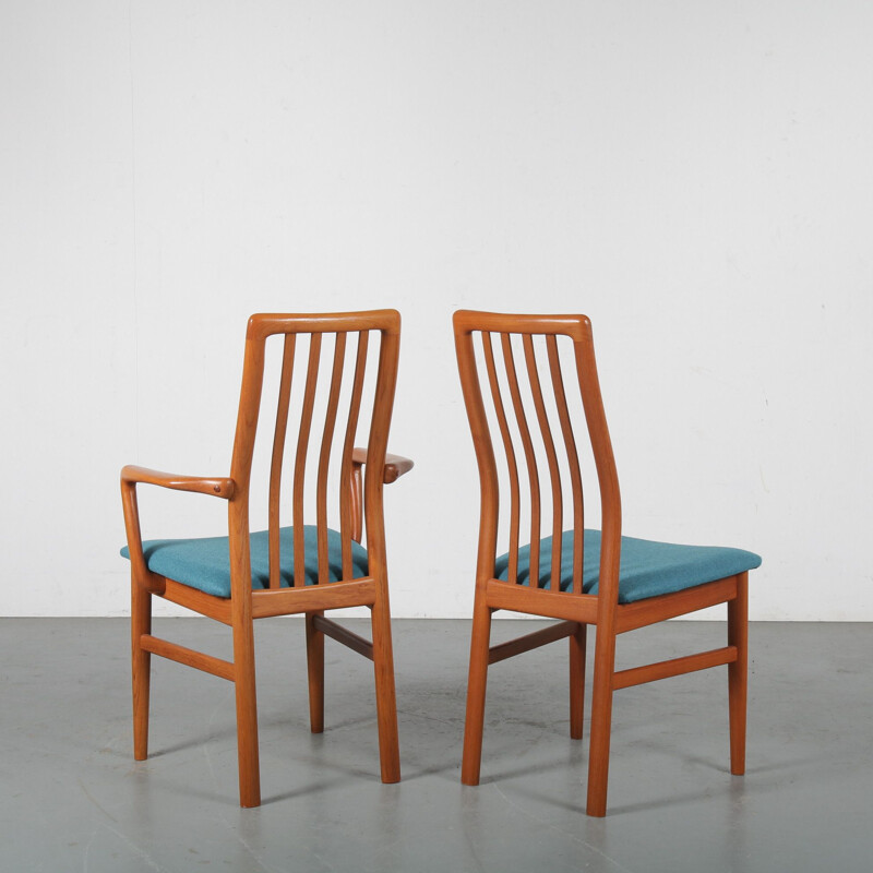 Set of 6 vintage teak dining chairs by Kai Kristiansen for Schou Andersen Mobelfabrik, Denmark 1970