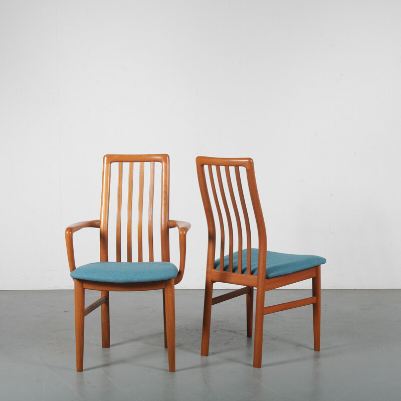 Set of 6 vintage teak dining chairs by Kai Kristiansen for Schou Andersen Mobelfabrik, Denmark 1970