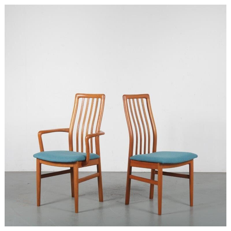 Set of 6 vintage teak dining chairs by Kai Kristiansen for Schou Andersen Mobelfabrik, Denmark 1970