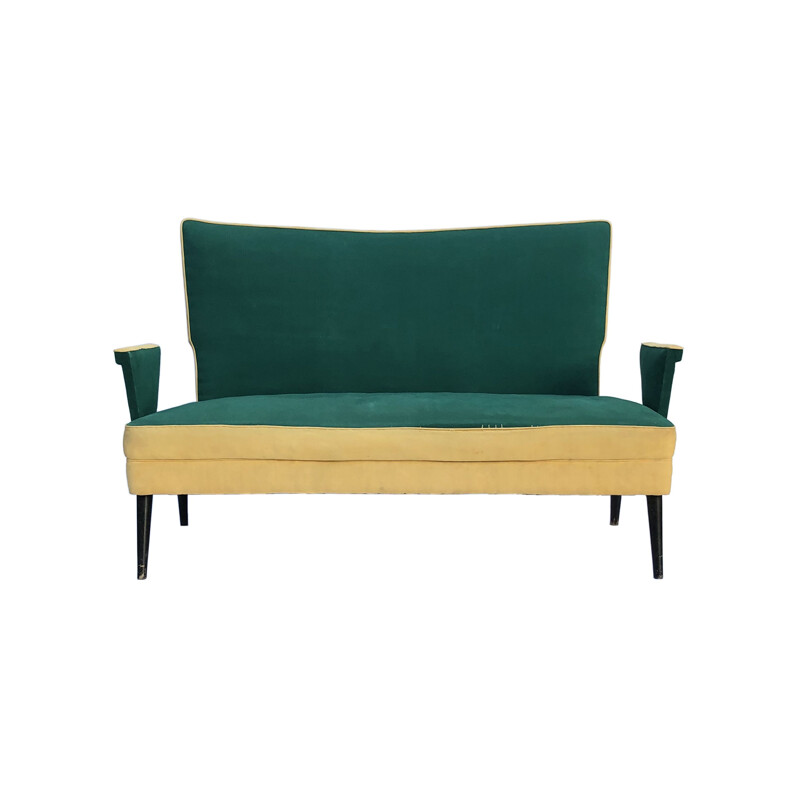 Sofá vintage "Love Seat", hecho a medida en Italia 1950