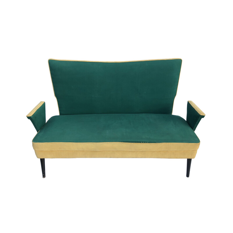 Vintage "Love Seat" bank, op maat gemaakt in Italië 1950