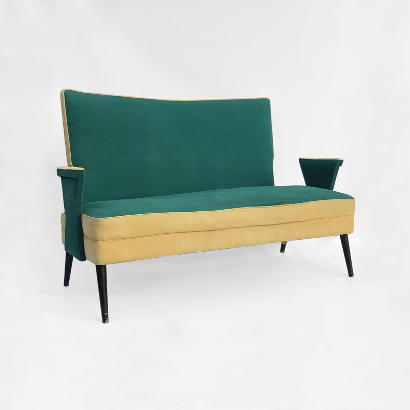 Sofá vintage "Love Seat", hecho a medida en Italia 1950