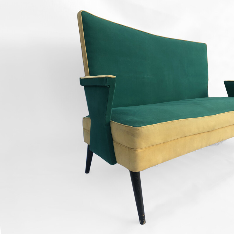 Vintage "Love Seat" bank, op maat gemaakt in Italië 1950