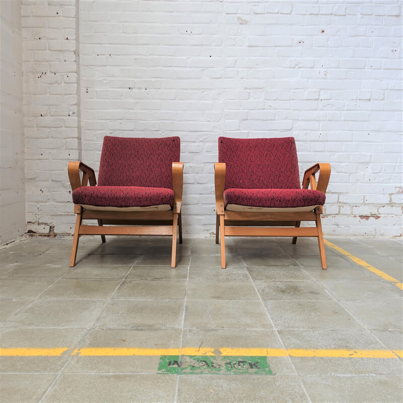 Pair of vintage Tatra armchairs model 24-23 1960