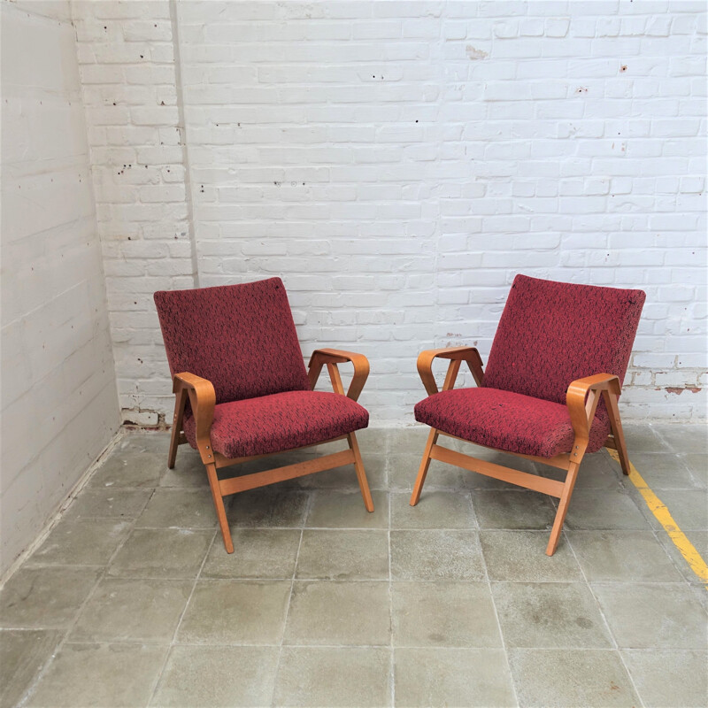 Pair of vintage Tatra armchairs model 24-23 1960