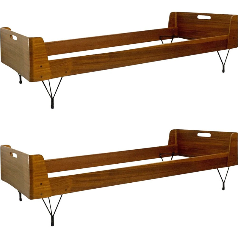 Pair of vintage beds by Rima by Gastone Rinaldi 1950