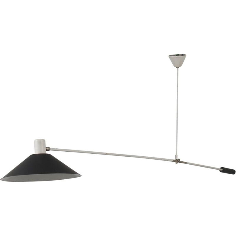 Vintage Counter balance hanging lamp by J.J.M. Hoogervorst for Anvia, Netherlands 1950s