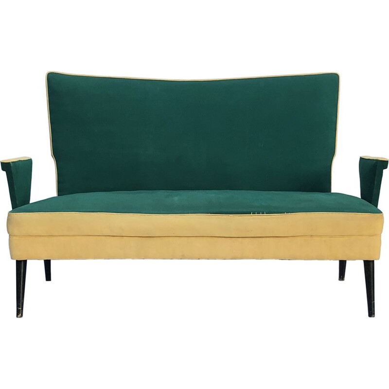 Divano vintage "Love Seat", realizzato su misura in Italia nel 1950