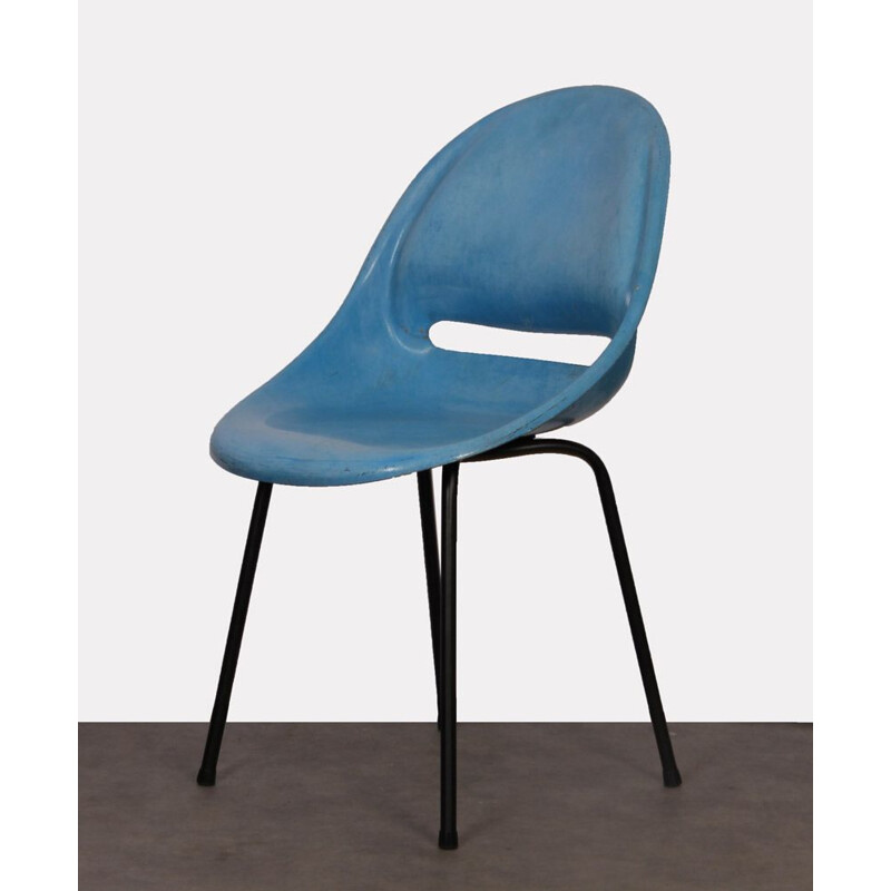Chaise vintage bleue par Miroslav Navratil pour Vertex, 1959