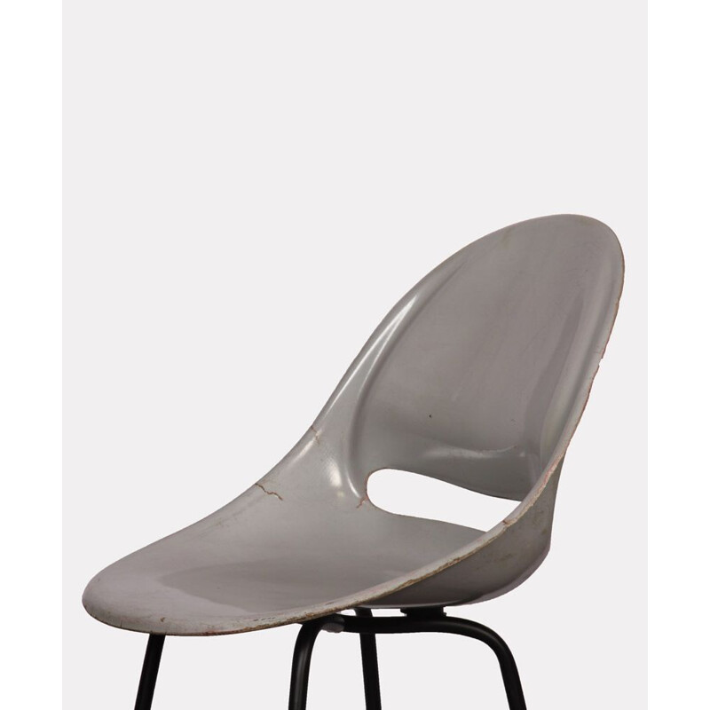 Vintage grey chair by Miroslav Navratil for Vertex, 1959