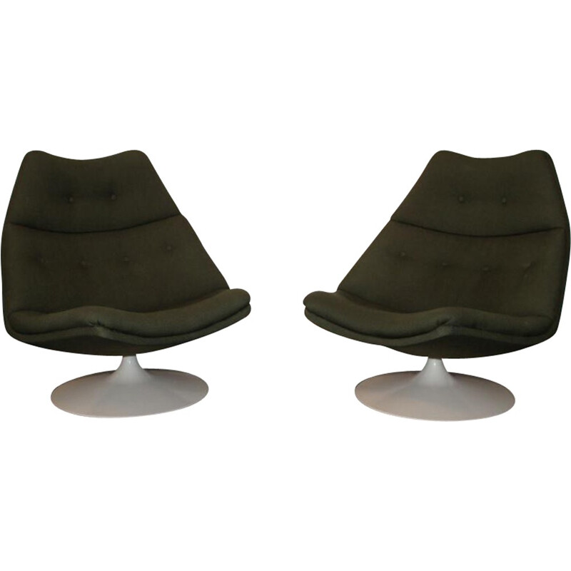 Lastig Ontrouw Buitenland Pair of Artifort "F584" armchairs in plastic, Geoffrey HARCOURT - 1960s