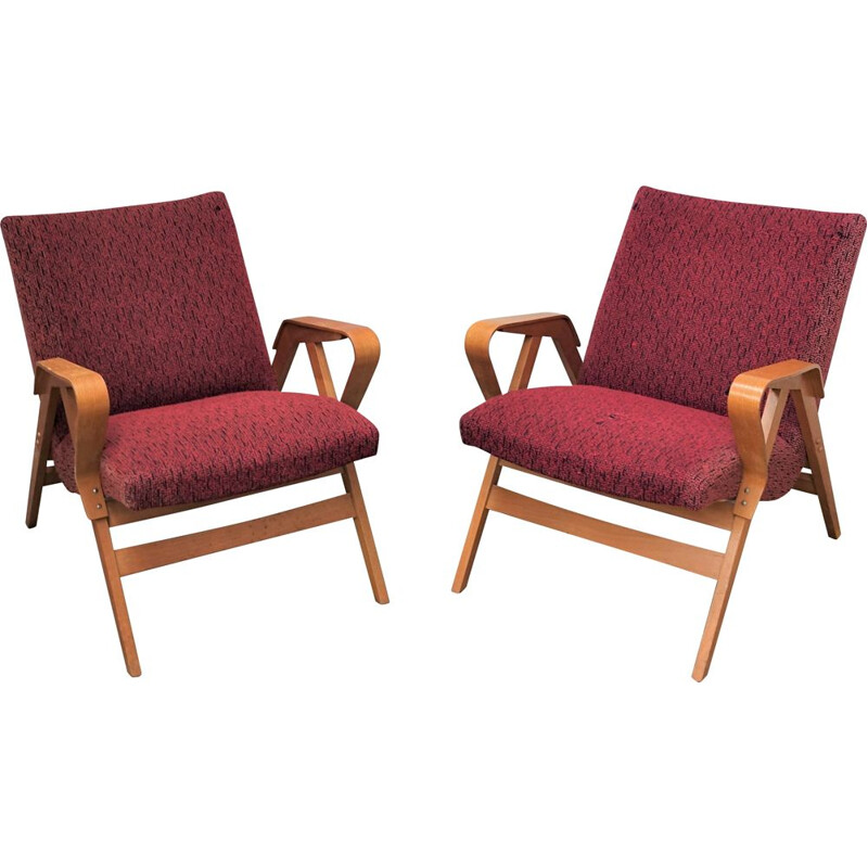 Pair of vintage Tatra armchairs model 24-23 1960