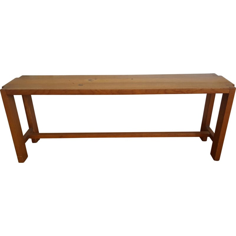 2-seater bench "S09B" in solid elm, Pierre CHAPO - 1950s