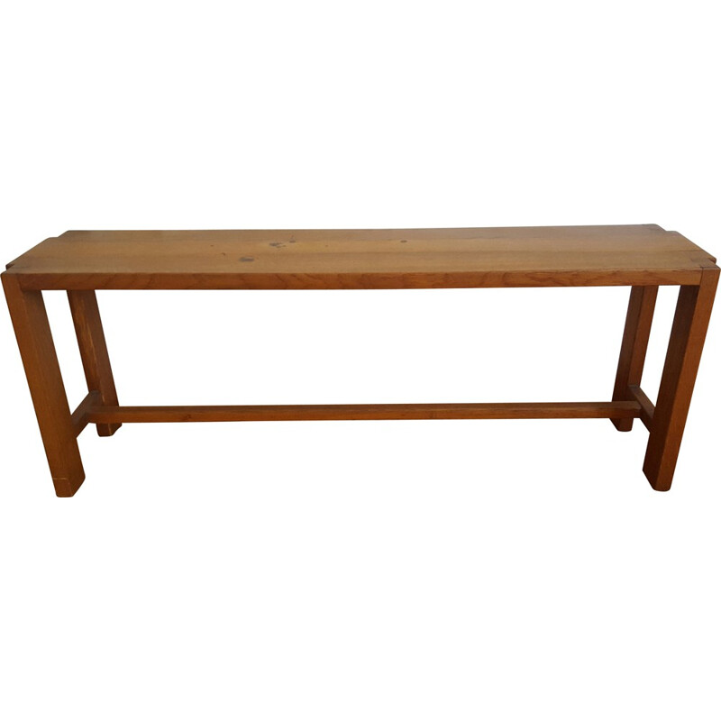 2-seater bench "S09B" in solid elm, Pierre CHAPO - 1950s