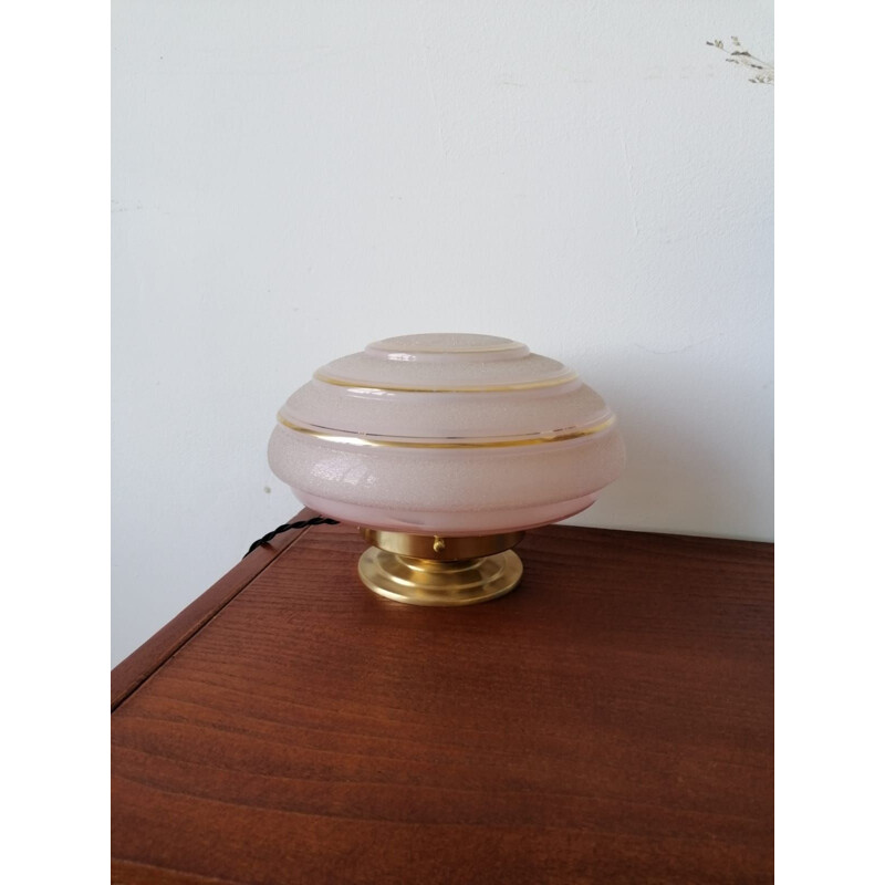 Vintage pink granite table lamp